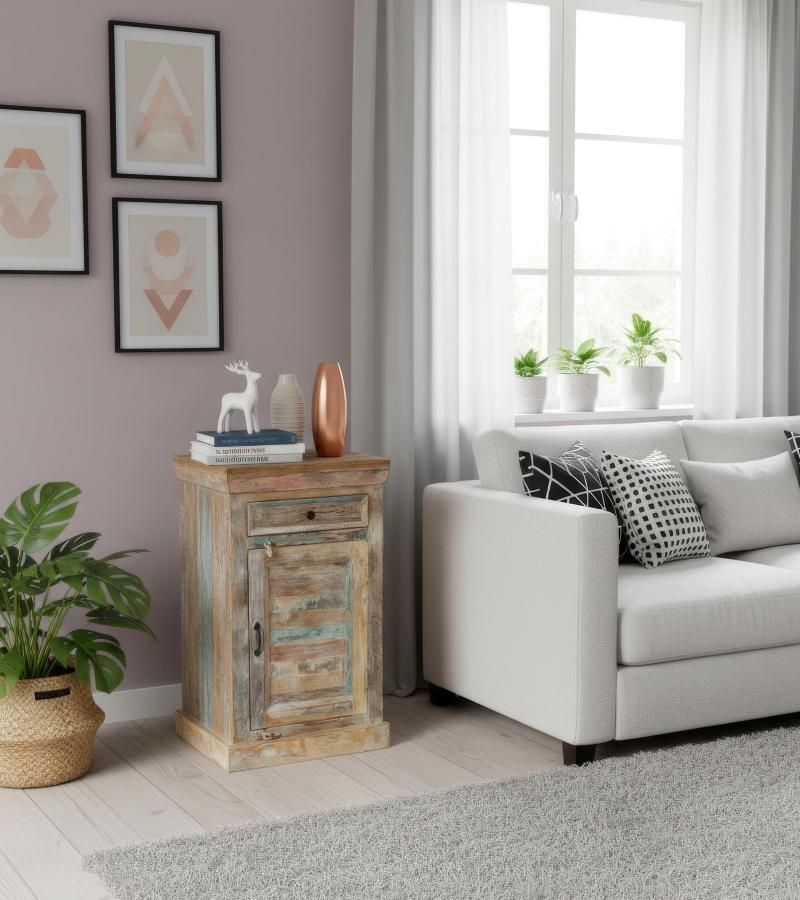 SOLID RECLAIMED TEAK WOOD SIDETABLE END TABLE