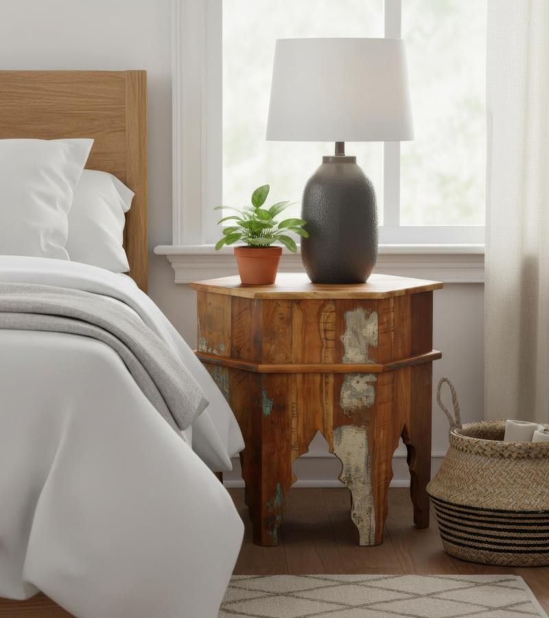 RECLAIMED WOOD END TABLE / NIGHTSTAND