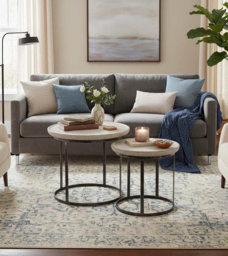 IRON COFFEE TABLE S/2