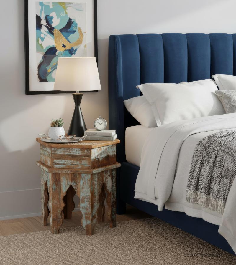 SOLID RECLAIMED TEAK WOOD END TABLE / NIGHTSTAND