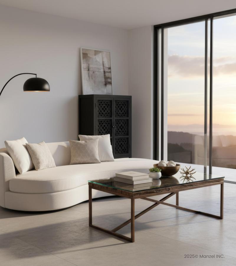 SOLID WOOD & IRON COFFEE TABLE