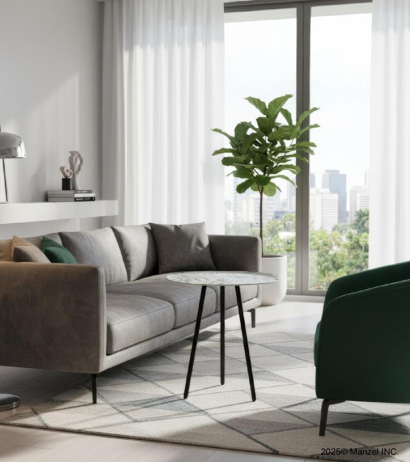 Carved Metal End Table