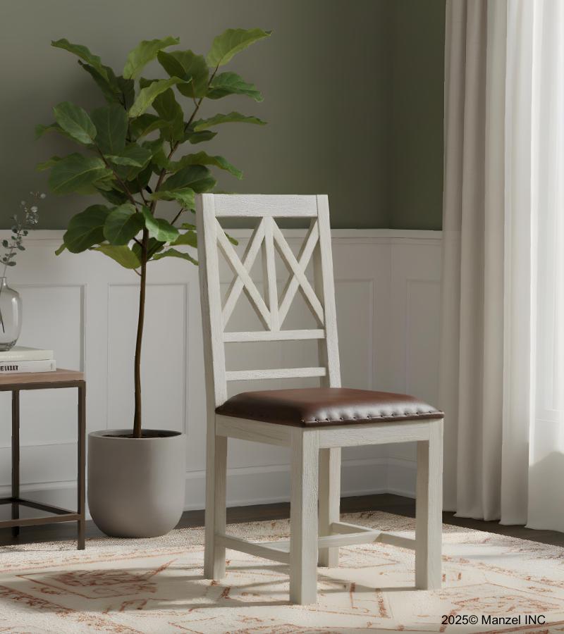 WOODEN LEATHER DINING CHAIR