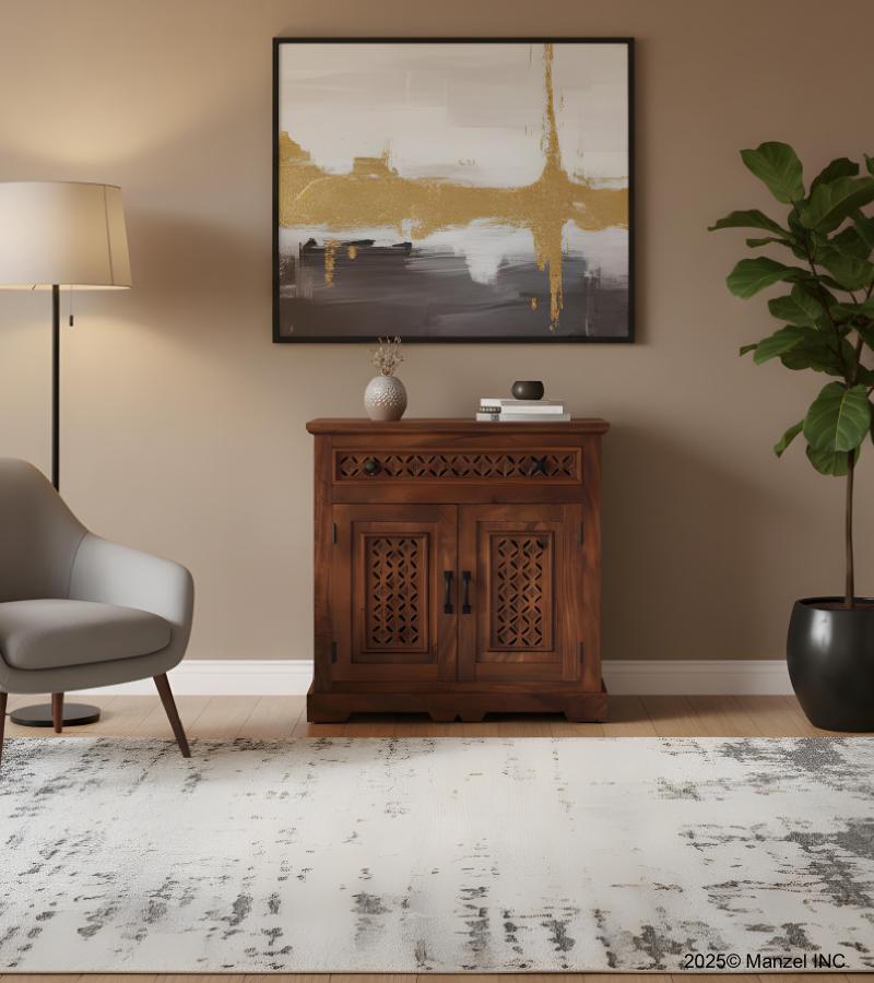 CARVED SIDEBOARD W/ 2 DOORS & DRAWER