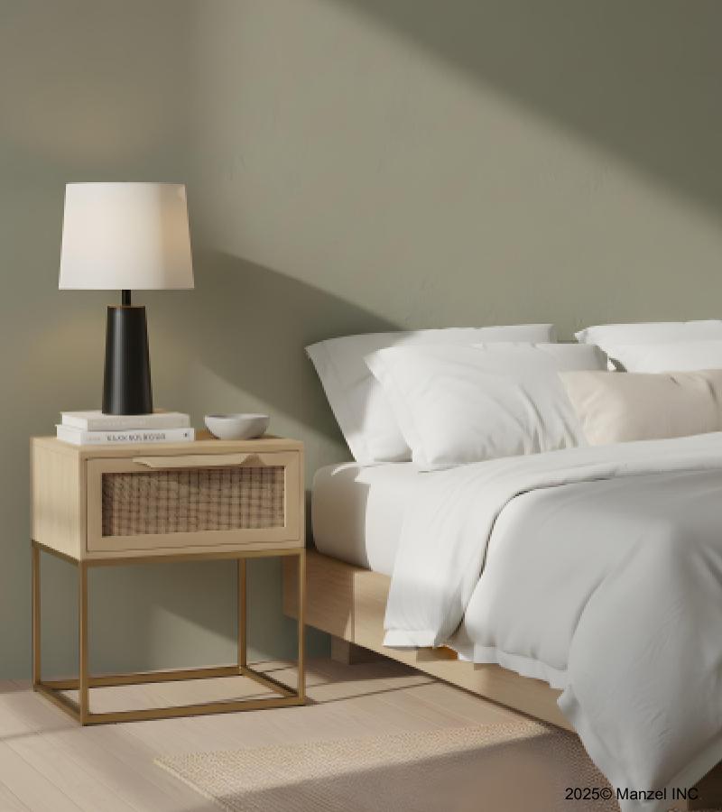 SOLID WOOD & IRON END TABLE