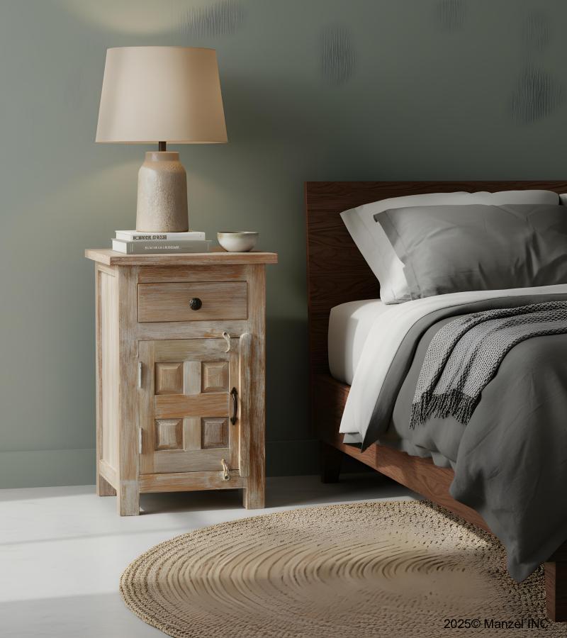 SOLID RECLAIMED TEAK WOOD END TABLE / NIGHTSTAND