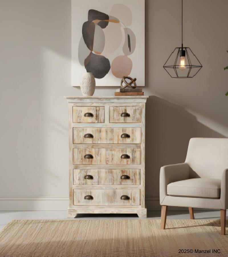 SOLID RECLAIMED TEAK WOOD 6 DRAWER DRESSER CHEST BUREAU SIDEBOARD