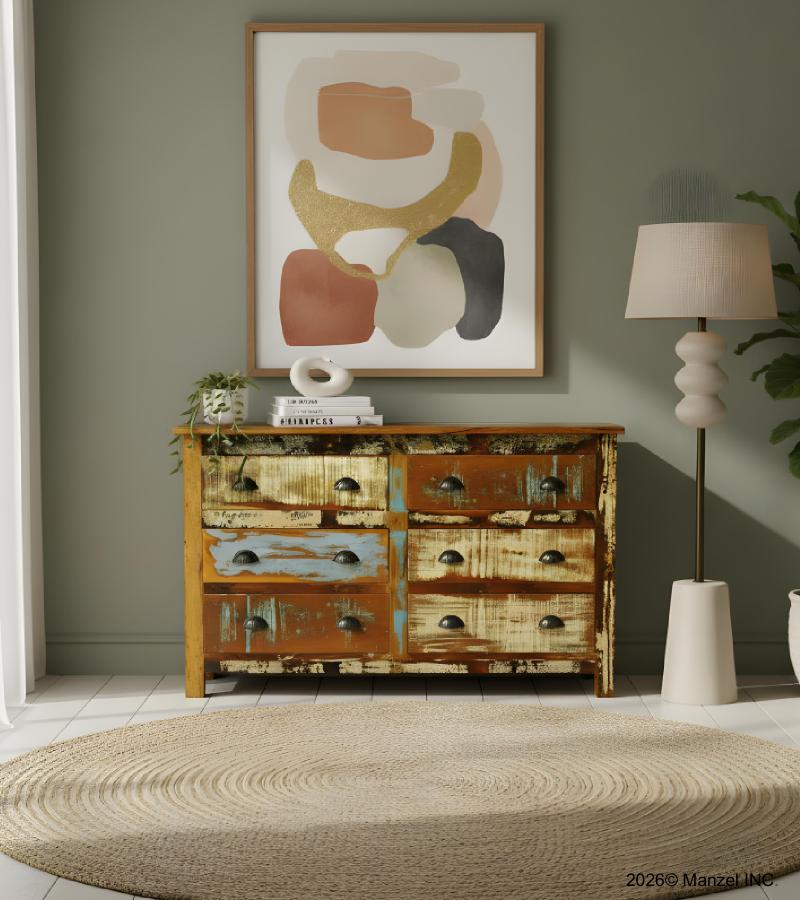 SOLID RECLAIMED TEAK WOOD DRESSER SIDEBOARD BUREAU