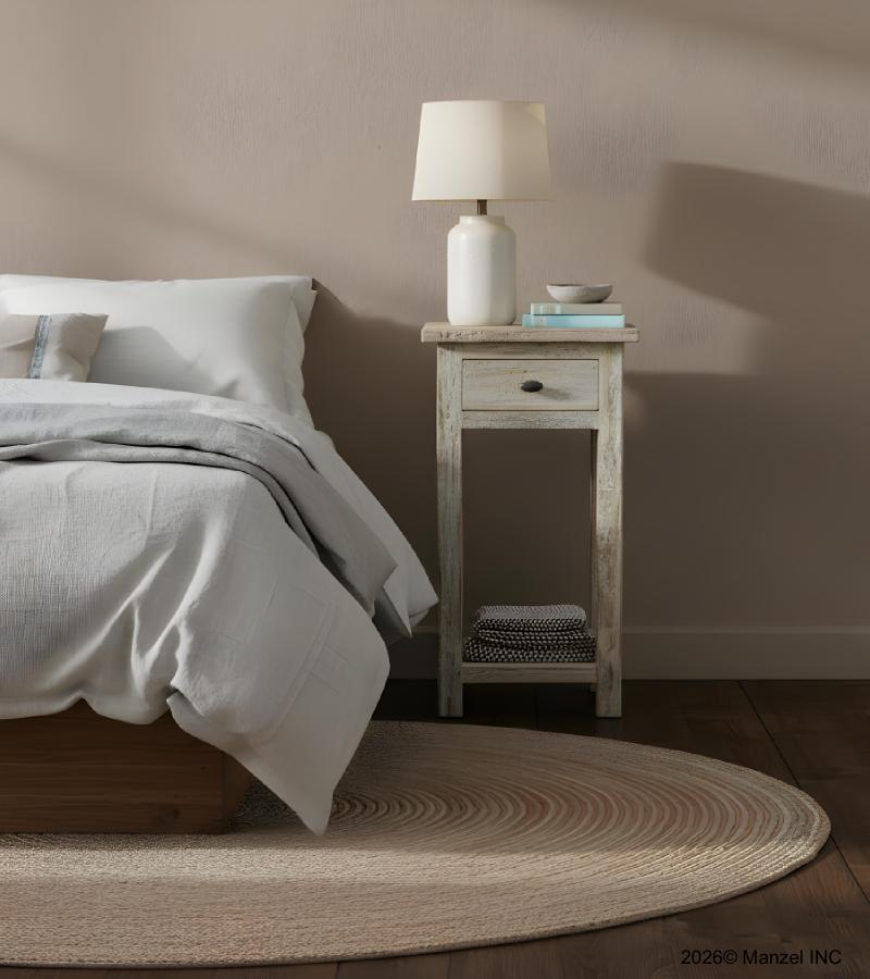 SOLID RECLAIMED TEAK WOOD END TABLE NIGHTSTAND