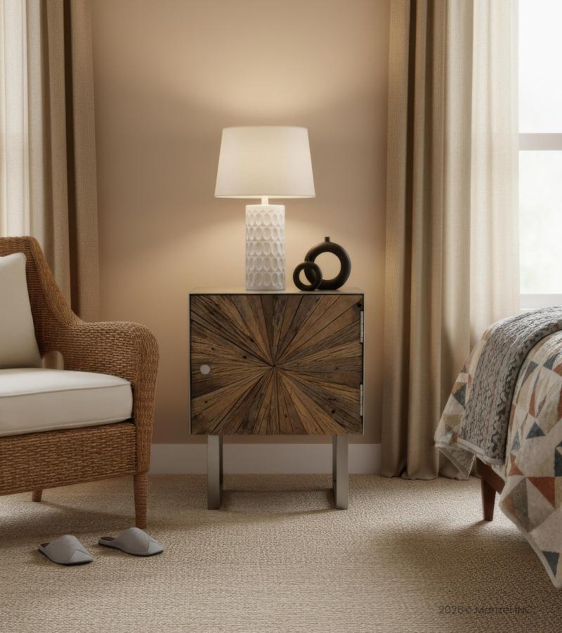 SOLID RECLAIMED WOOD & IRON SIDE TABLE