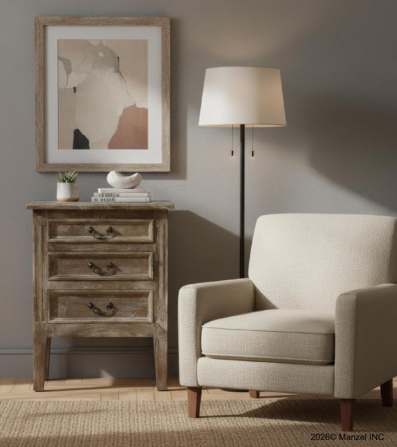 SOLID WOOD END TABLE / NIGHTSTAND 3 DRAWER