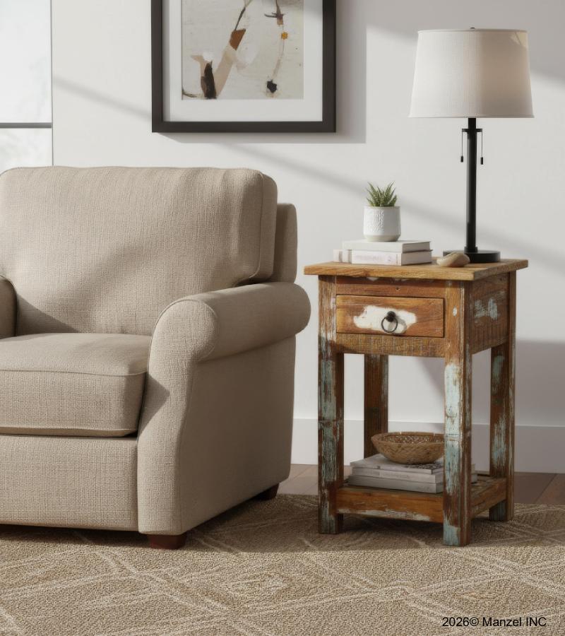 SOLID RECLAIMED TEAK WOOD SIDETABLE END TABLE