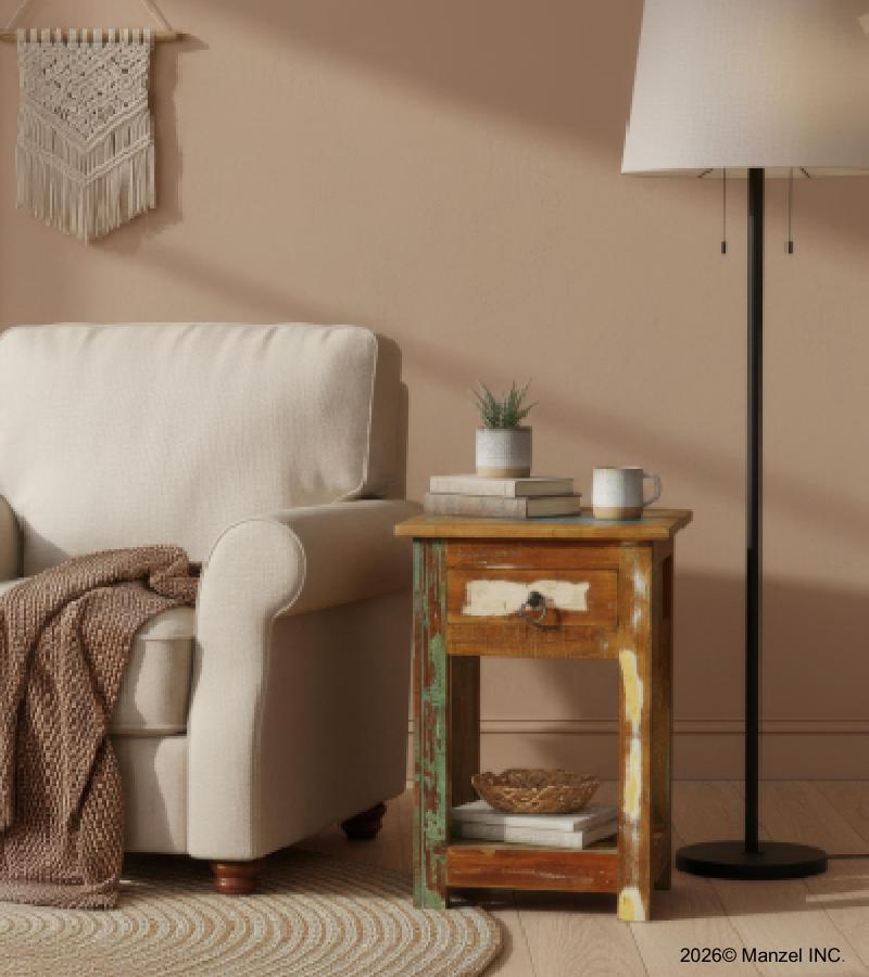 SOLID RECLAIMED TEAK WOOD SIDETABLE END TABLE
