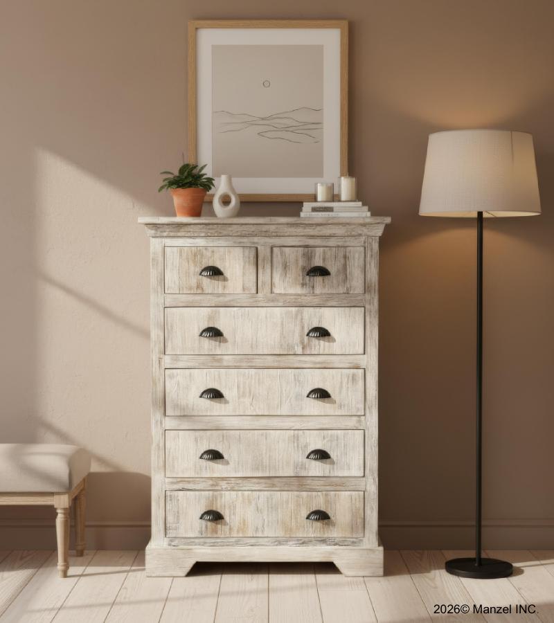 SOLID RECLAIMED TEAK WOOD 6 DRAWER DRESSER CHEST BUREAU SIDEBOARD