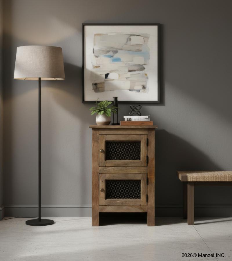 SOLID WOOD 2 DOOR END TABLE / NIGHTSTAND