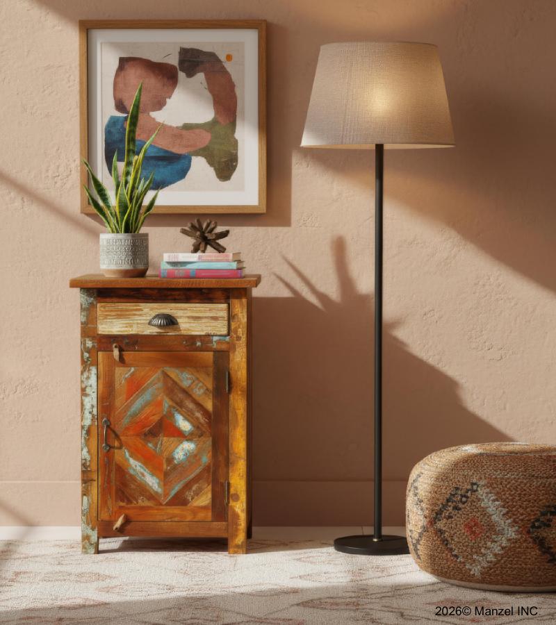 RECLAIMED WOOD 1 DRAWER END TABLE / NIGHTSTAND