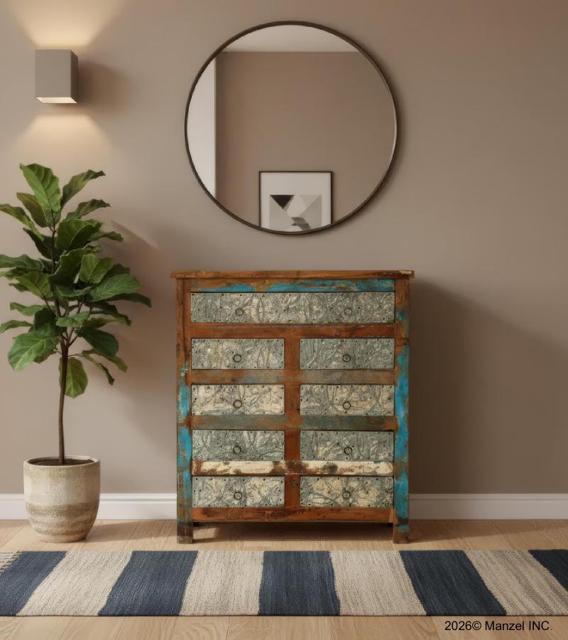 SOLID RECLAIMED TEAK WOOD BUREAU DRESSER