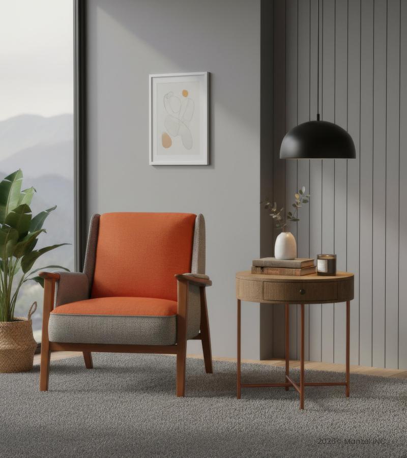 SOLID WOOD & IRON SIDE TABLE 