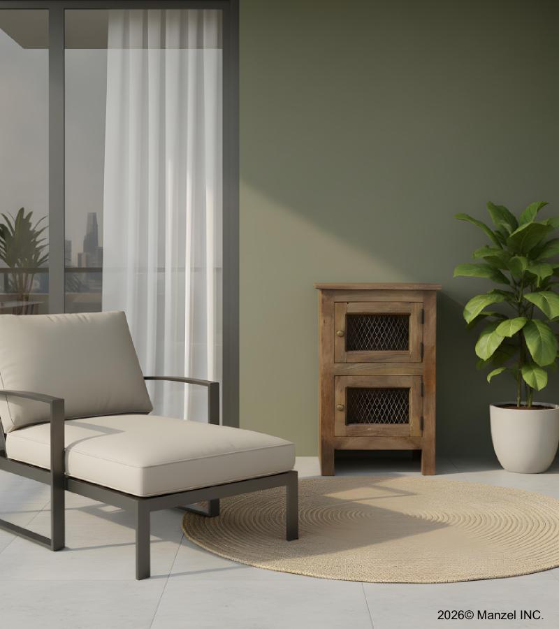 SOLID WOOD 2 DOOR END TABLE / NIGHTSTAND