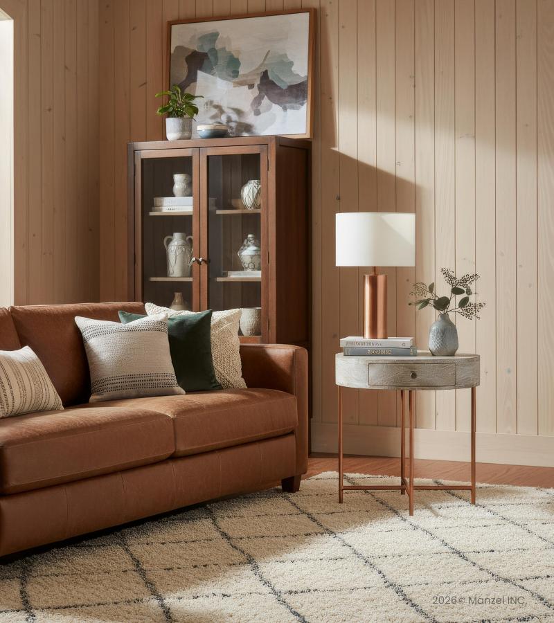 SOLID WOOD & IRON SIDE TABLE 