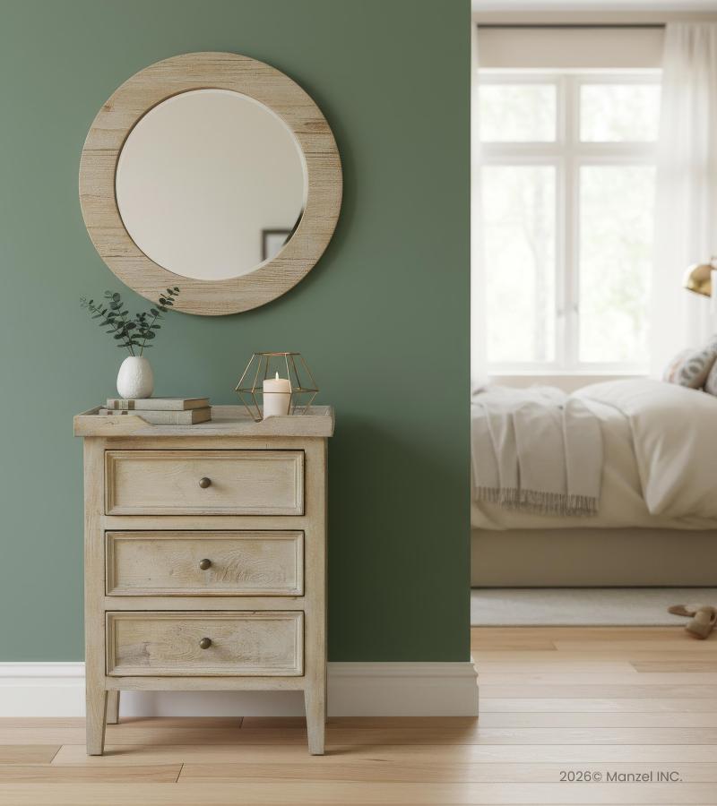 SOLID WOOD 3 DRAWER NIGHTSTAND END TABLE
