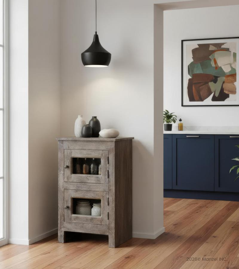 SOLID WOOD 2 DOOR END TABLE / NIGHTSTAND