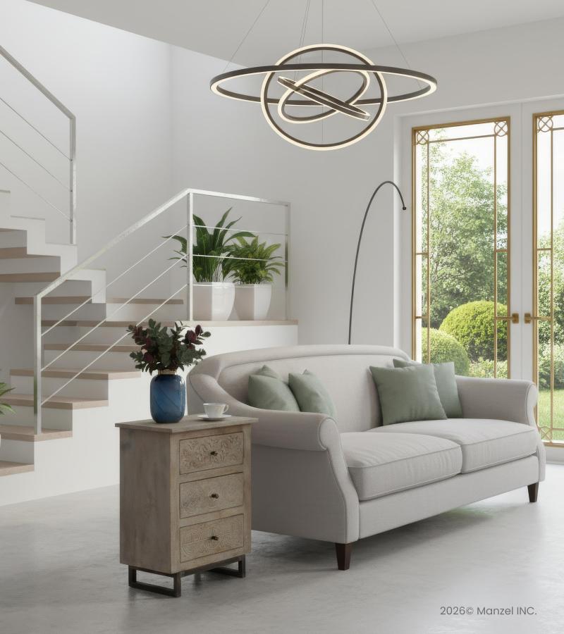 SOLID HAND CARVED WOOD 3 DRAWER NIGHTSTAND / END TABLE