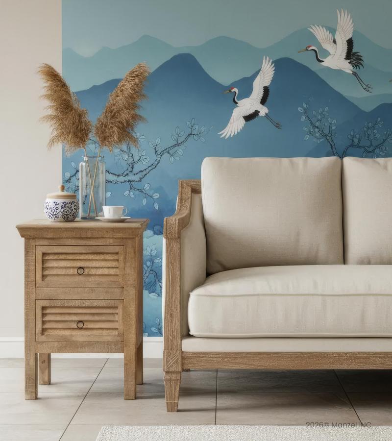 SOLID WOOD 2 DRAWER END TABLE / NIGHTSTAND