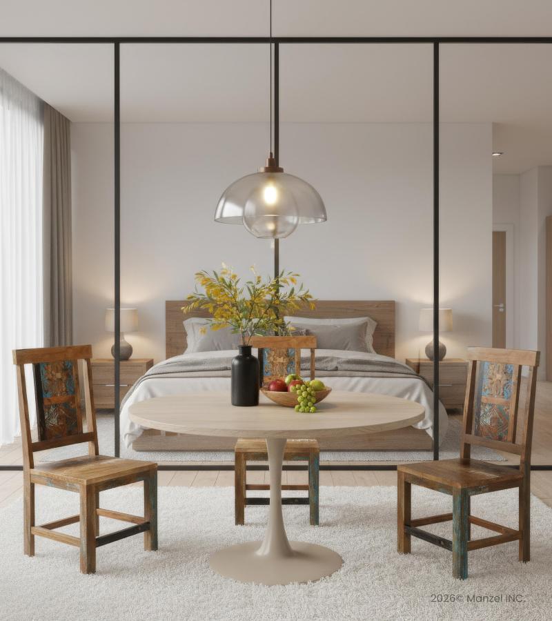 HAND CARVED SOLID RECLAIMED TEAK WOOD CHAIR