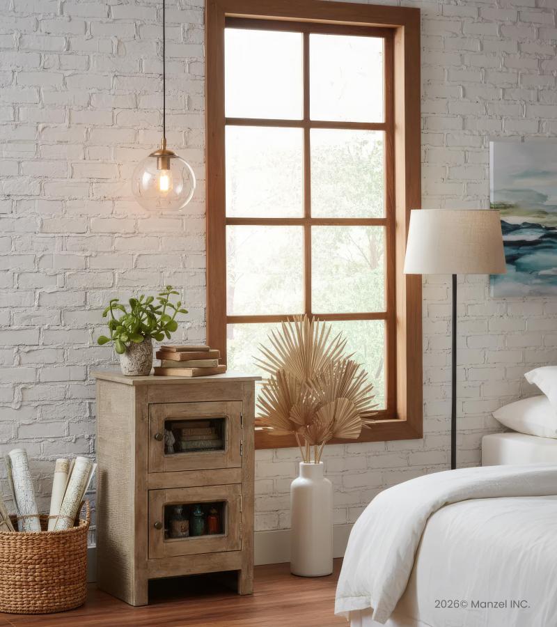 SOLID WOOD 2 DOOR END TABLE / NIGHTSTAND