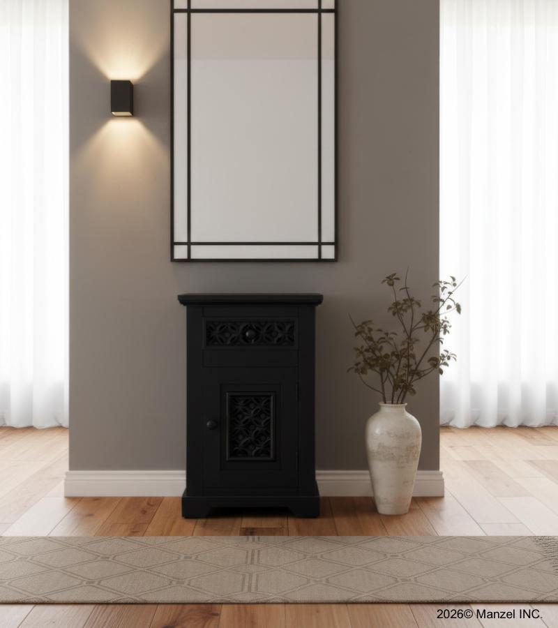 CARVED WOOD END TABLE / NIGHTSTAND