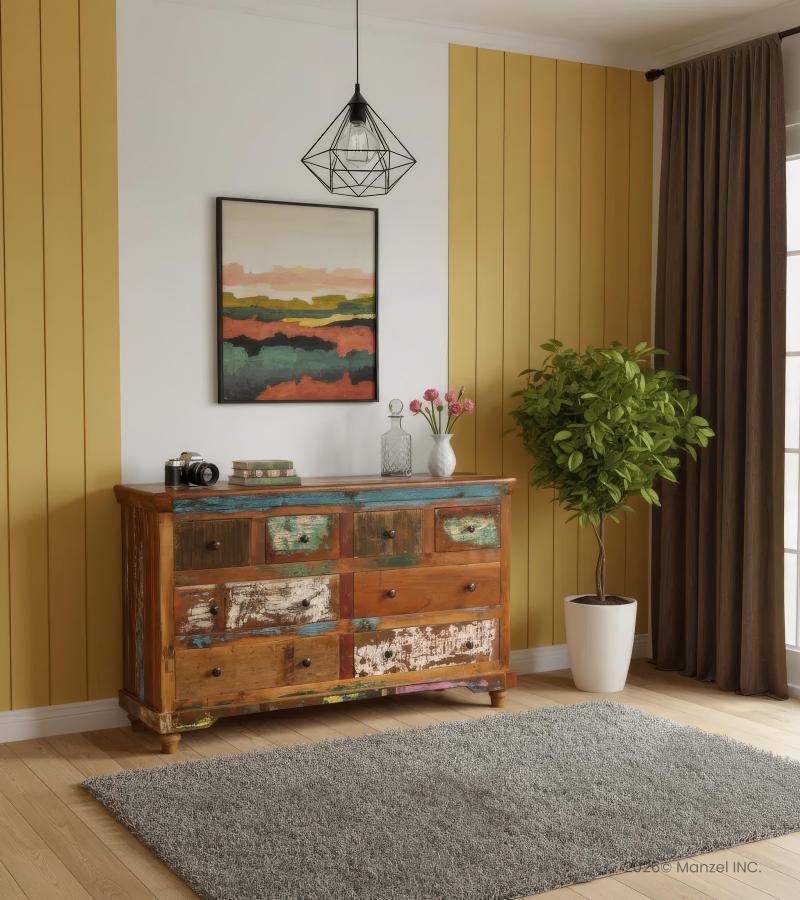 SOLID RECLAIMED TEAK WOOD BUREAU DRESSER CHEST