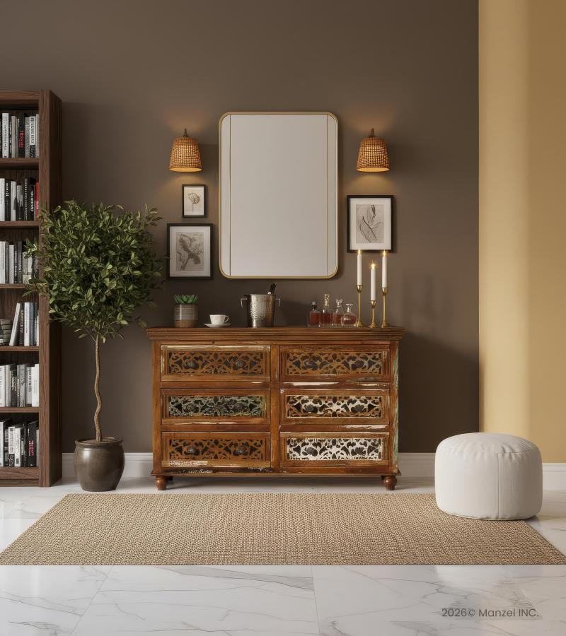 WOODEN CARVED DRAWER SIDEBOARD