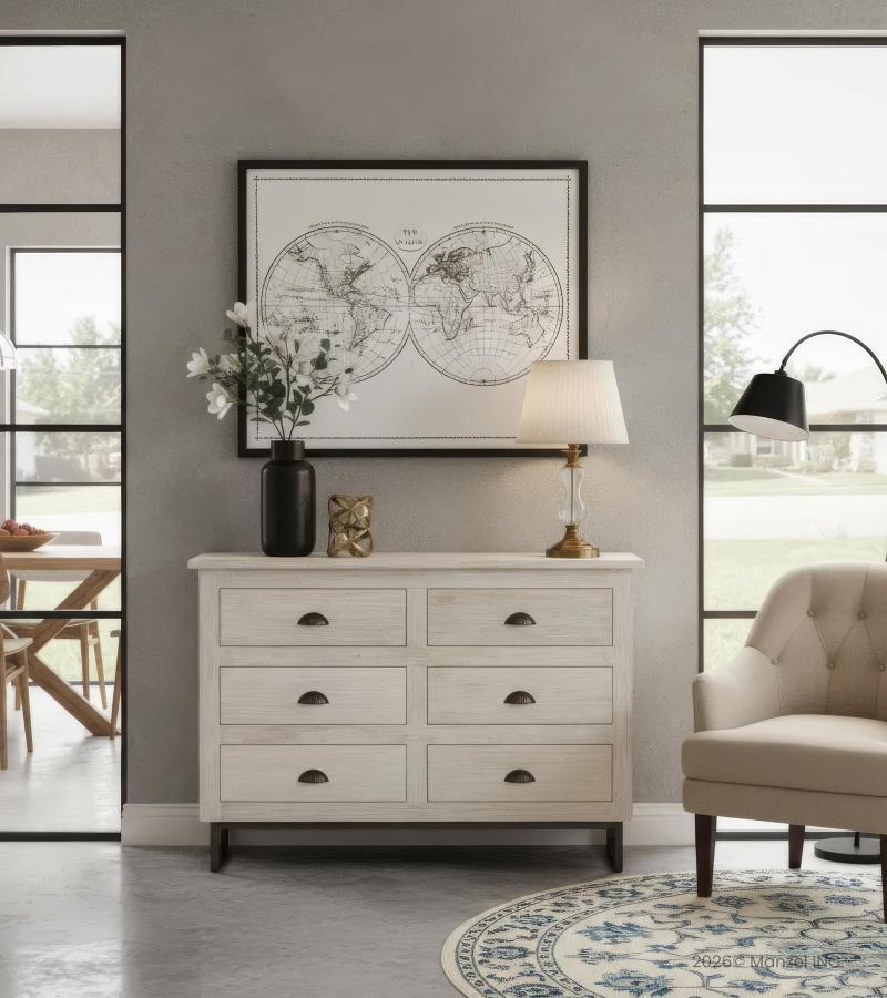 SOLID RECLAIMED TEAK WOOD 6 DRAWER DRESSER CHEST BUREAU SIDEBOARD