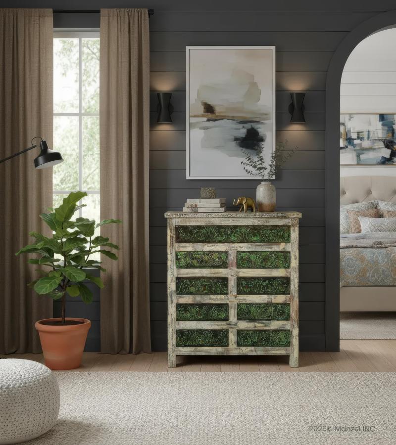 SOLID WOOD & METAL BUREAU SIDEBOARD