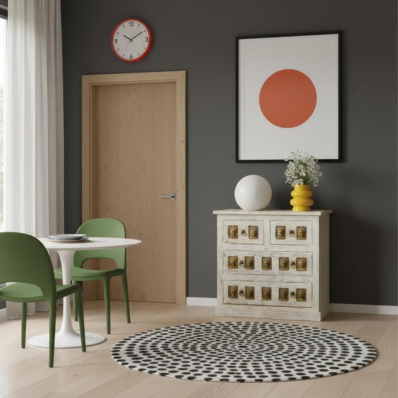 SOLID WOOD BRASS FITTED CABINET