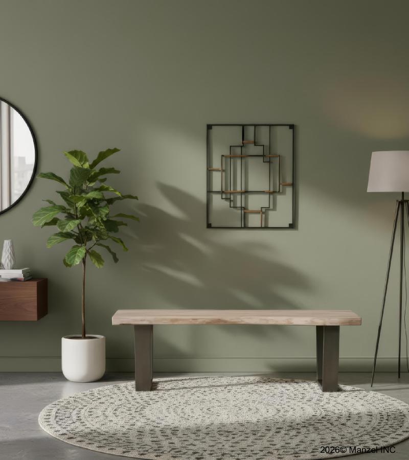 LIVE EDGE SOLID ACACIA WOOD BENCH