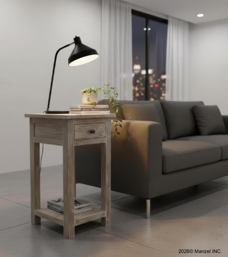 SOLID RECLAIMED TEAK WOOD END TABLE NIGHTSTAND