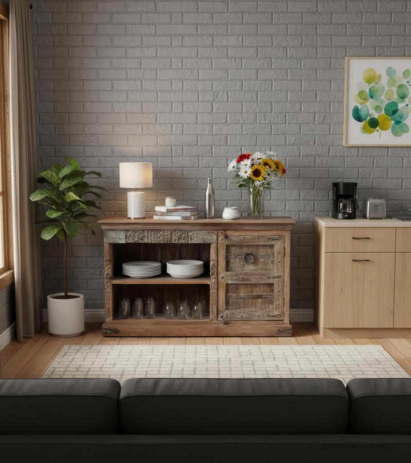 RECLAIMED CARVED TEAK SIDEBOARD 