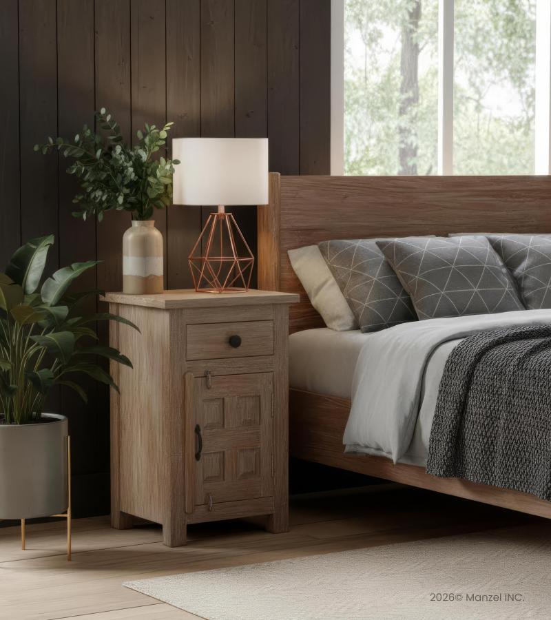 SOLID RECLAIMED TEAK WOOD END TABLE / NIGHTSTAND