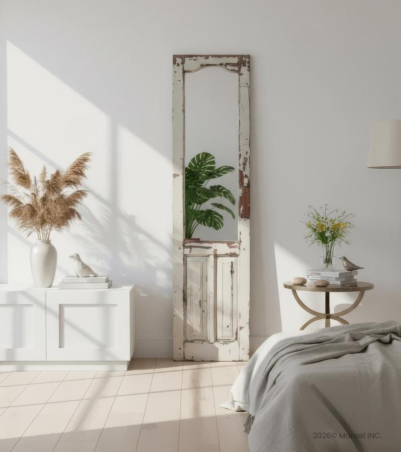 RECLAIMED SOLID WOOD PANEL MIRROR