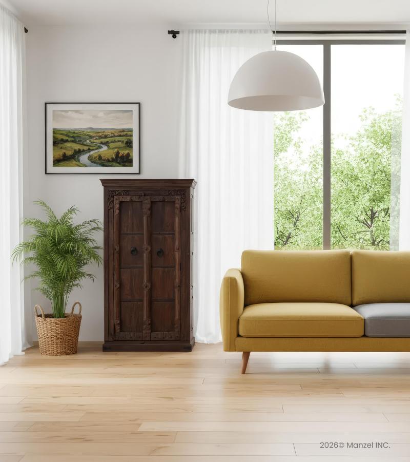 RECLAIMED TEAK REPURPOSED DOOR STORAGE CABINET