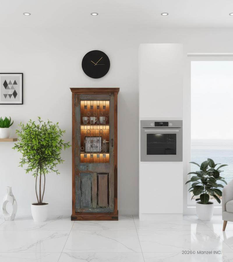 SOLID RECLAIMED WOOD & IRON CABINET