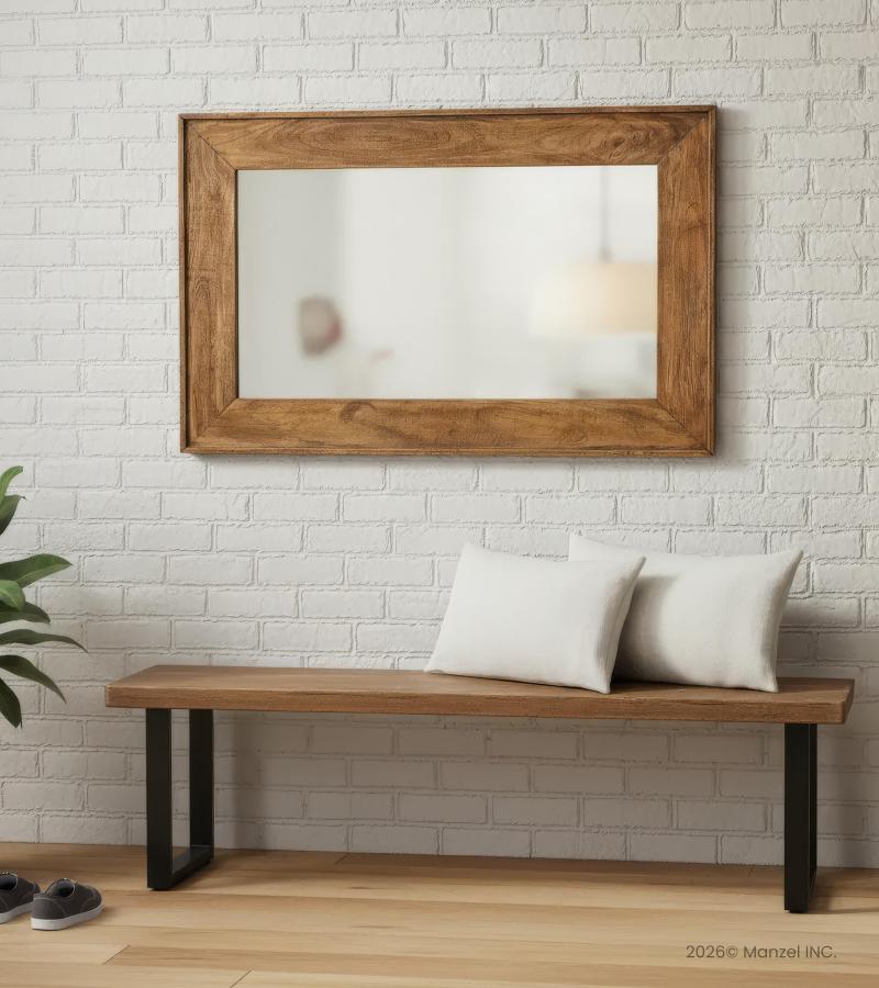 SOLID WOOD RECTANGULAR FRAME & MIRROR