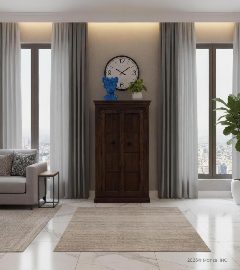 VINTAGE RECLAIMED CABINET FROM CARVED WOOD DOORS