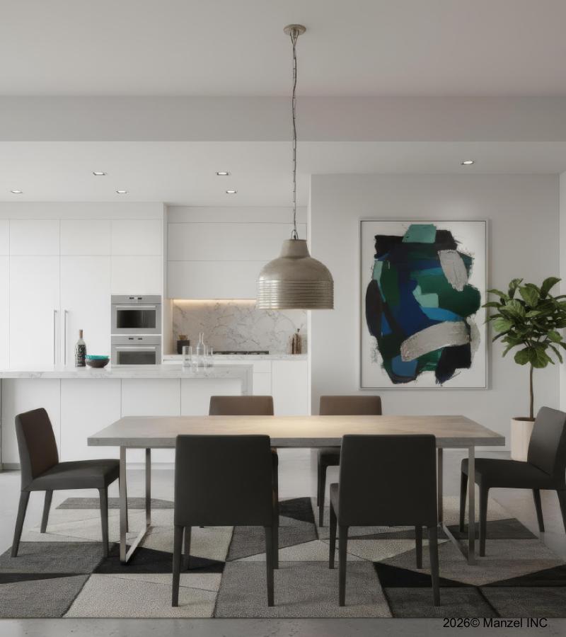 METAL HANGING PENDANT LIGHT W/ RIDGES