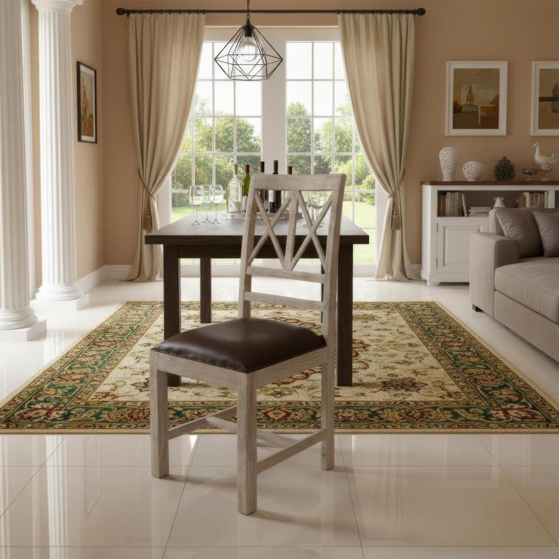 Wood And Leather Chair