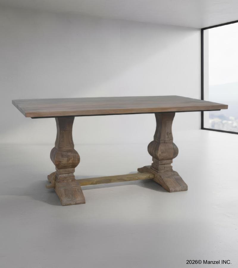 SOLID WOOD PEDESTAL DINING TABLE