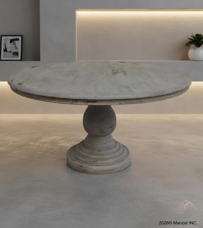 ROUND SOLID WOOD DINING TABLE