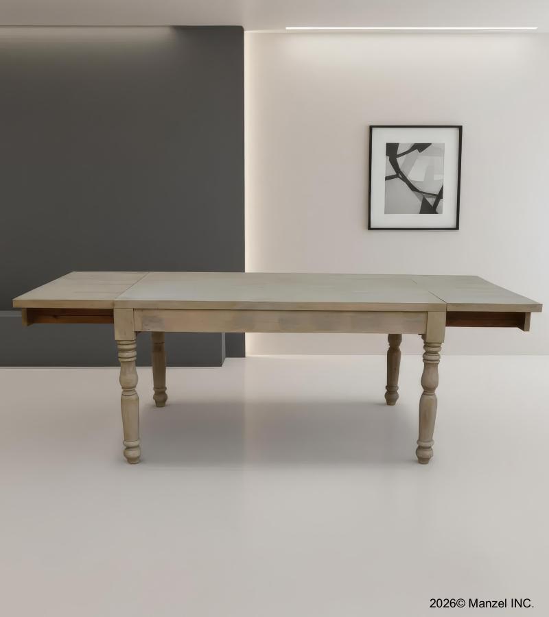 SOLID WOOD DINING TABLE W/ EXTENSIONS